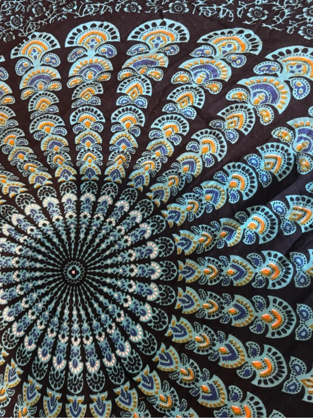 Vibrant Cotton Multicolor Mandala Wall Tapestry - Home Wall Decor